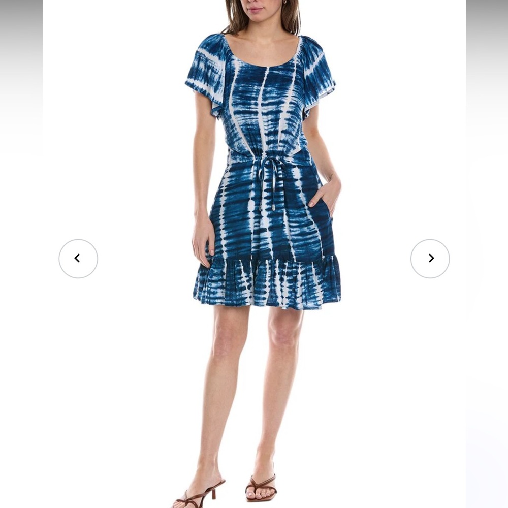 Walker & Wade Blue and White Tie-Dye Dress